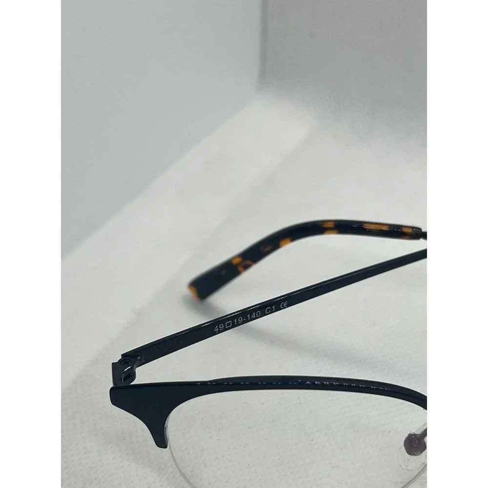 Selah‎ Cat Eye Semi Rimless Eyeglasses Black Tortoise 49-19-140 C1 Frames